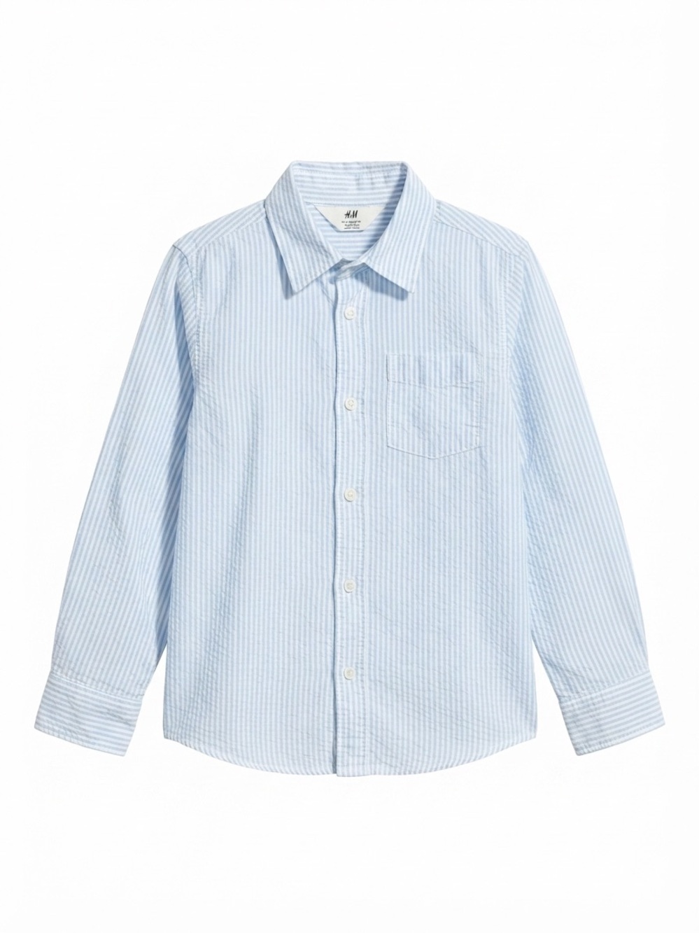 H&M Blue & White Striped Button-Down Shirt for Kids